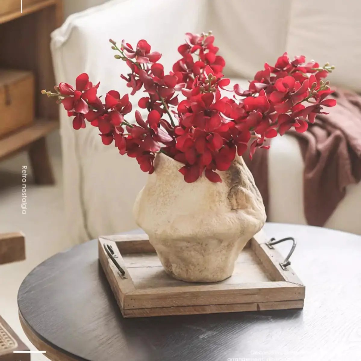Single Red Orchid Stem 24" Tall by RusticReach