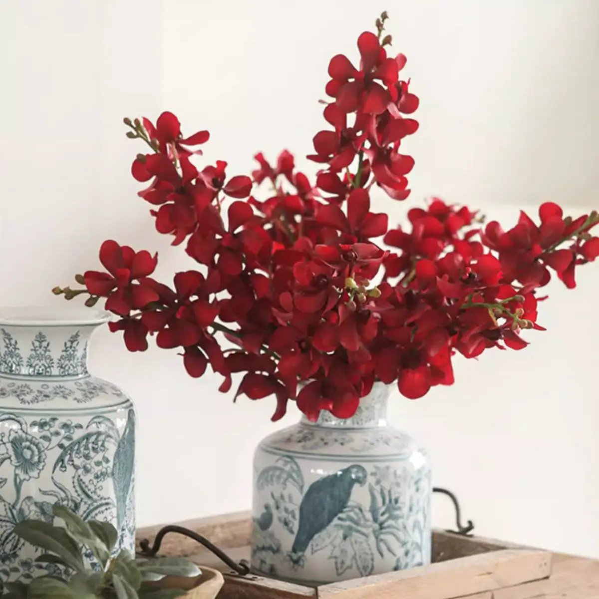 Single Red Orchid Stem 24" Tall by RusticReach