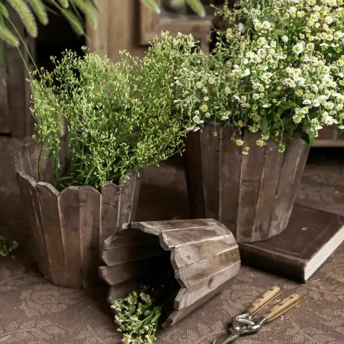 Spliced Solid Wood Planter Round by RusticReach