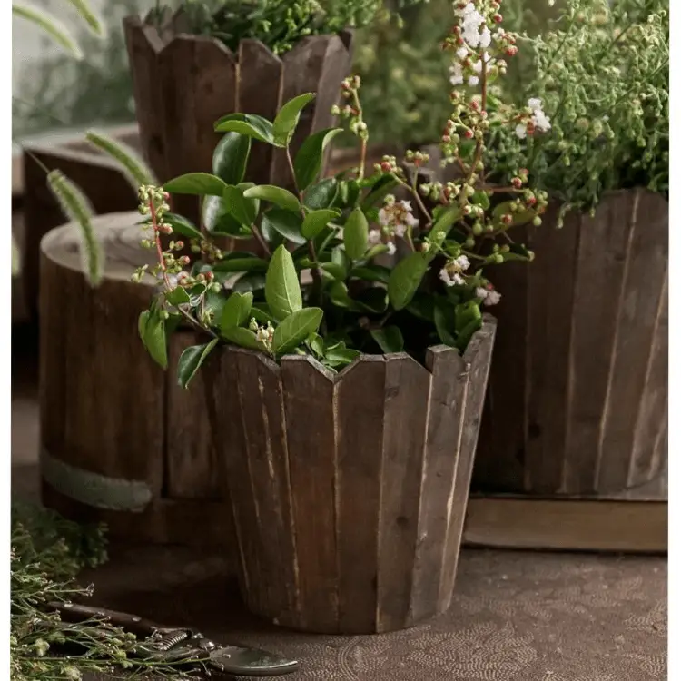 Spliced Solid Wood Planter Round by RusticReach