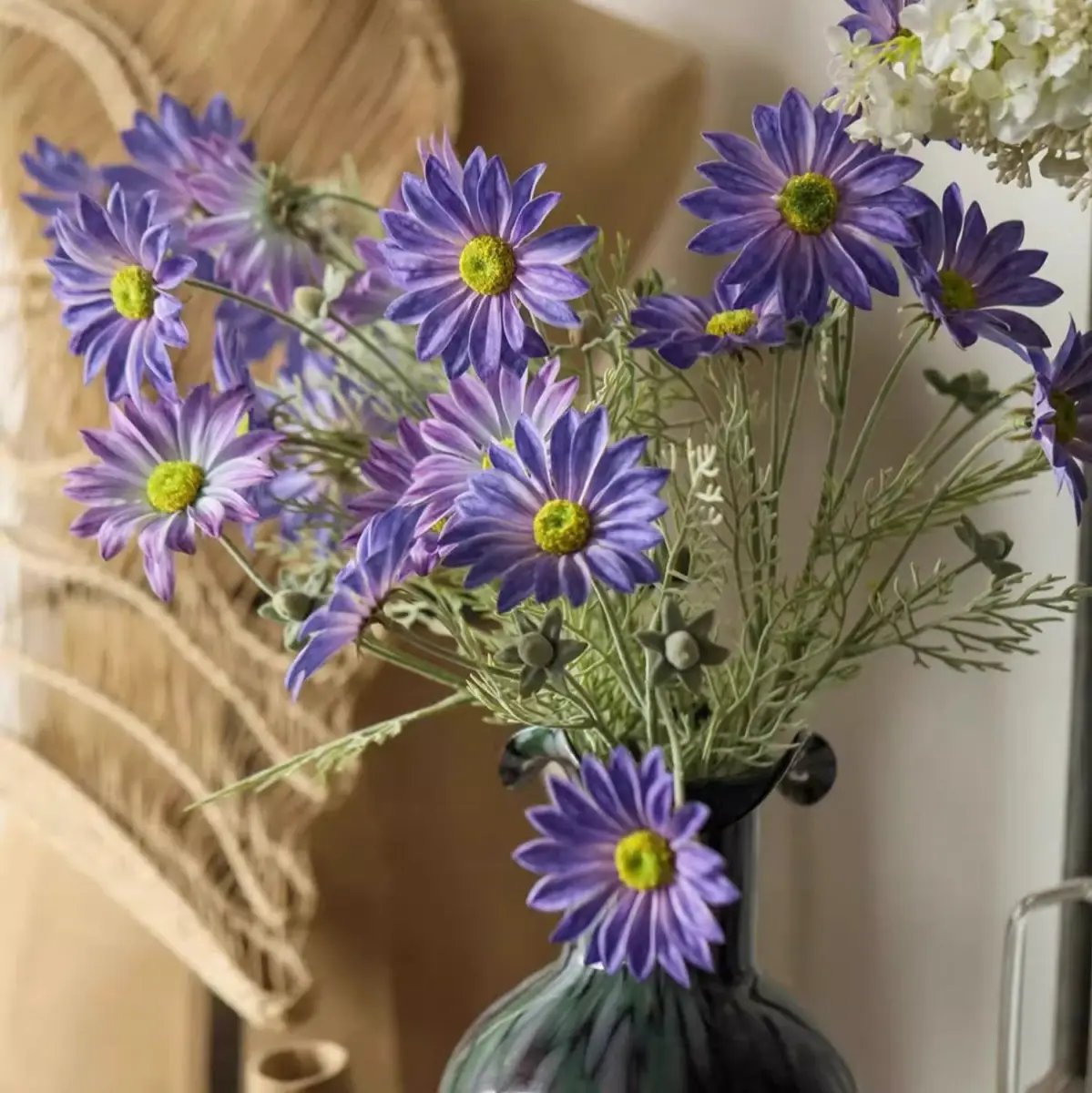 Summer Chrysanthemum Flower Stem in Purple 23.6" Tall by RusticReach