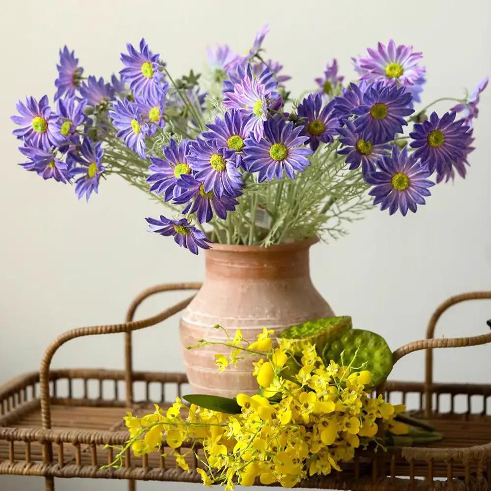 Summer Chrysanthemum Flower Stem in Purple 23.6" Tall by RusticReach
