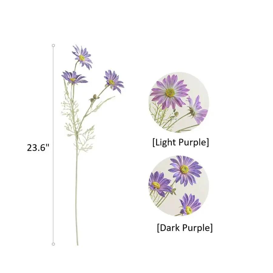 Summer Chrysanthemum Flower Stem in Purple 23.6" Tall by RusticReach