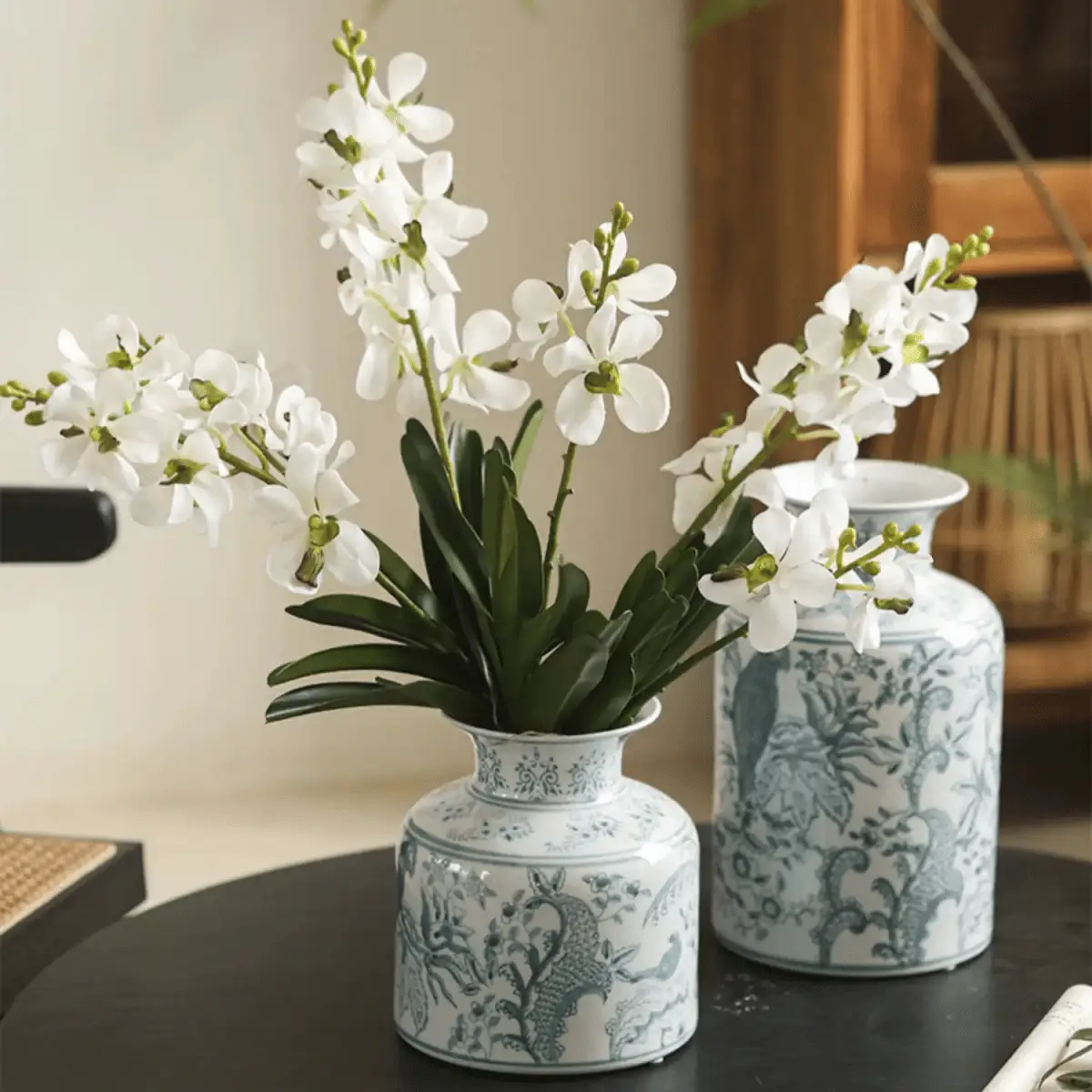 Faux Vanda Orchid Stem 24" Tall by RusticReach