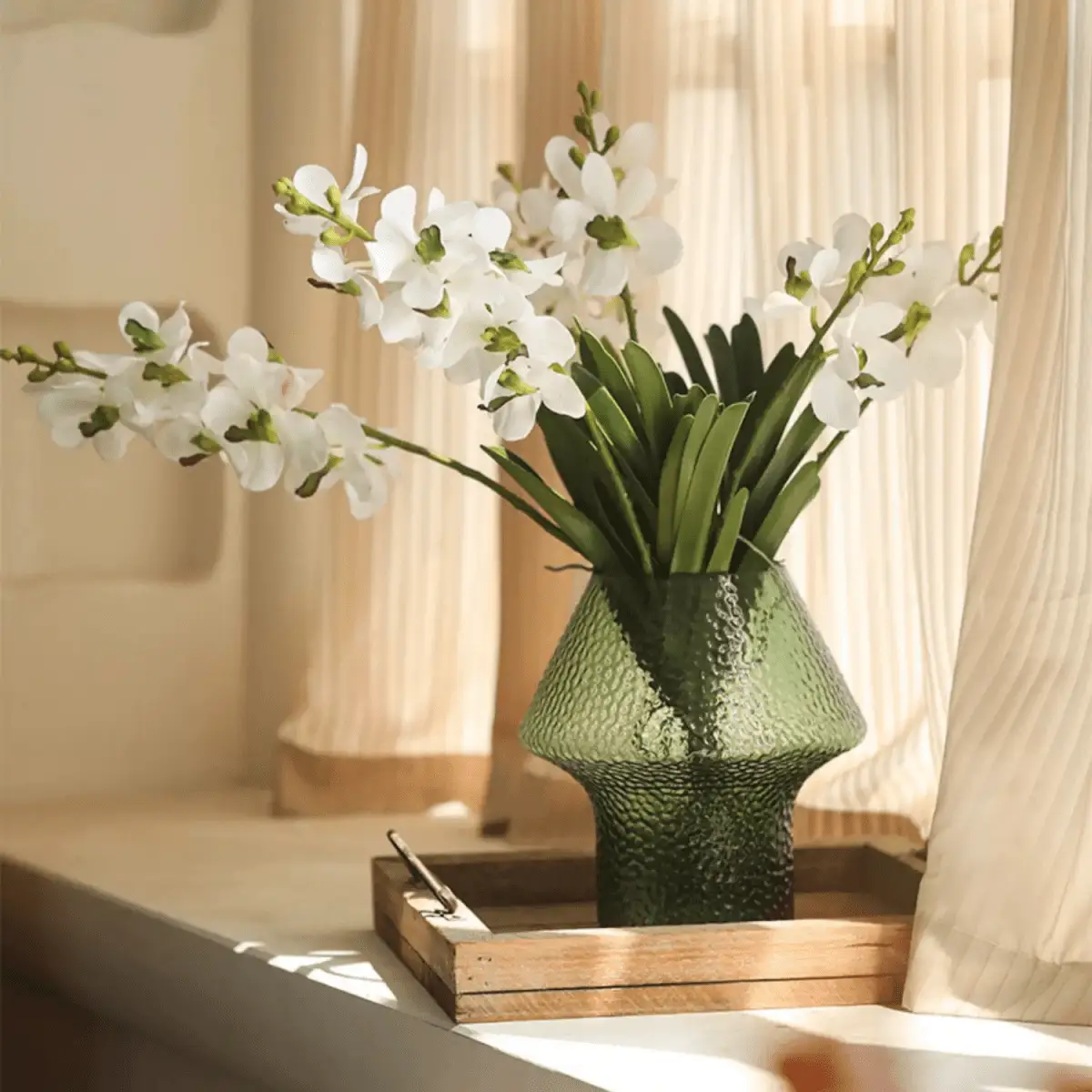 Faux Vanda Orchid Stem 24" Tall by RusticReach