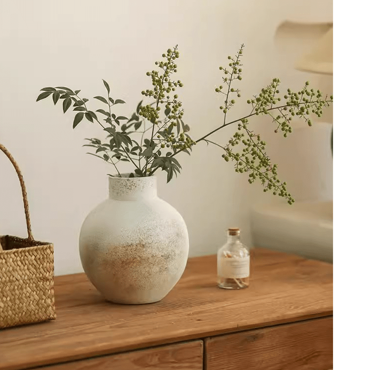 Watertight Coarse Round-Body Ceramic Vase by RusticReach