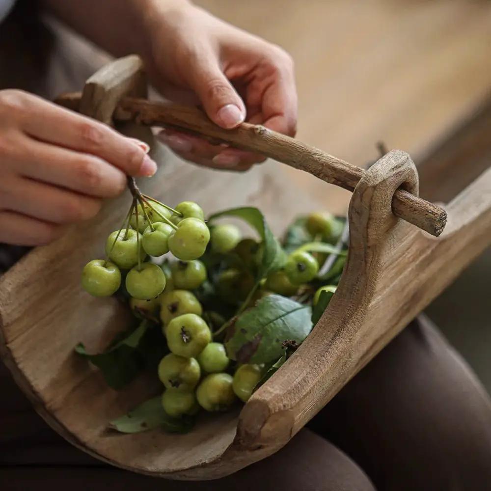 Rustic Wooden Basket Tray by RusticReach