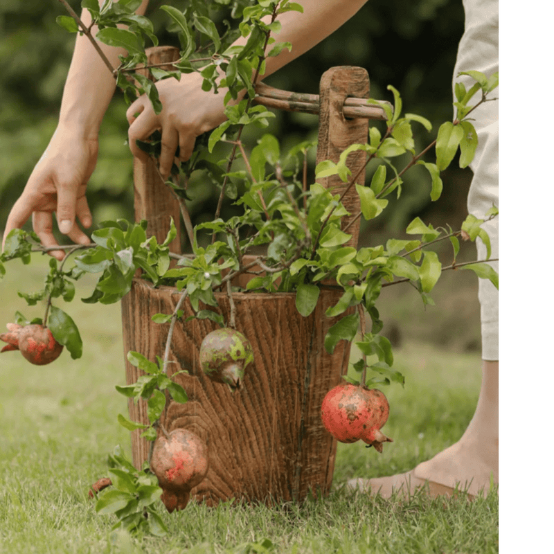 Old-fashioned Wooden Round Bucket by RusticReach