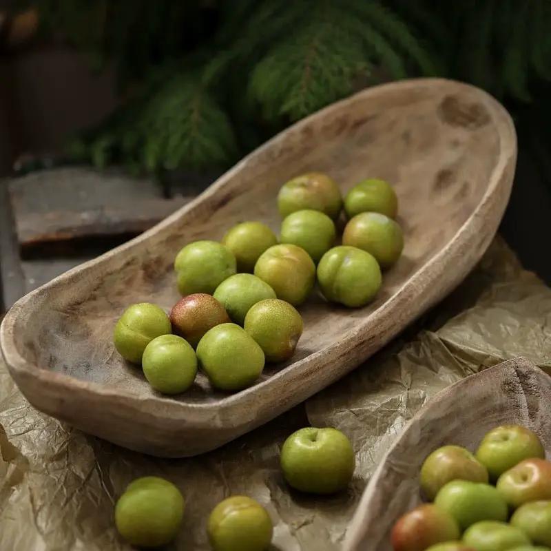 Retro Wooden Boat-Shaped Fruit Platter by RusticReach