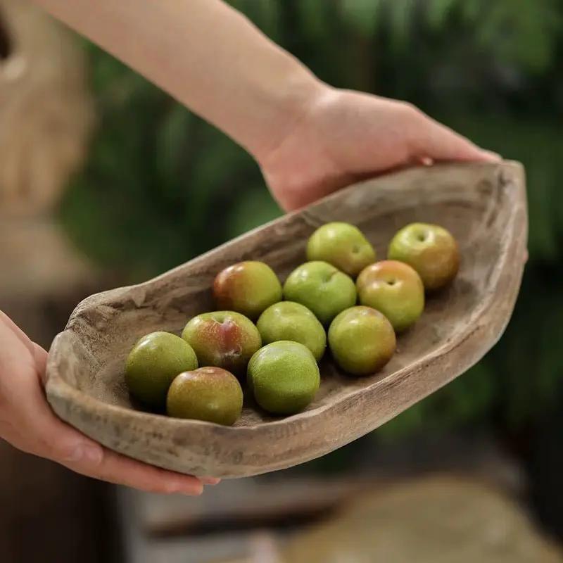 Retro Wooden Boat-Shaped Fruit Platter by RusticReach