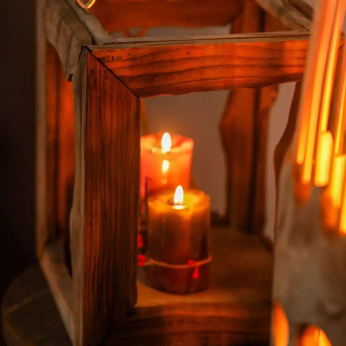 Farmhouse Wooden Lantern Hanging or Tabletop by RusticReach