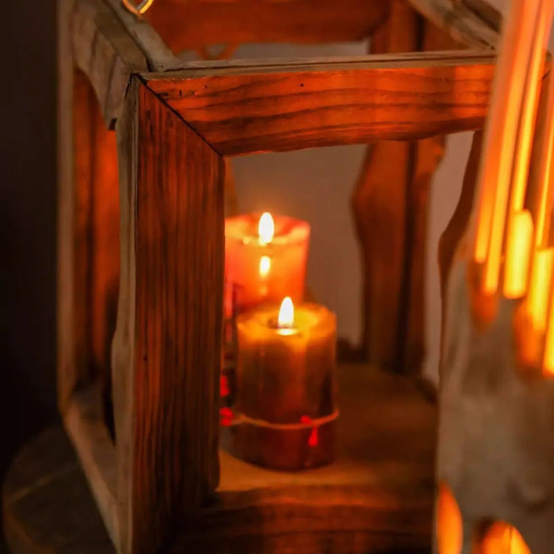 Farmhouse Wooden Lantern Hanging or Tabletop by RusticReach