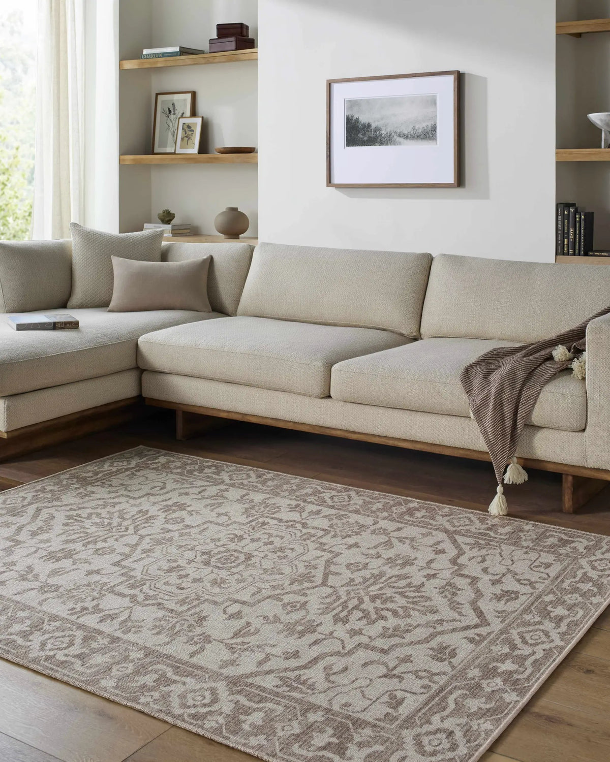 Ansgar Washable Wool Area Rug, installed in a room