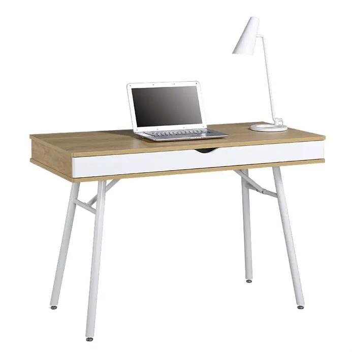 Modern Heavy Duty Laptop Computer Desk with Storage Drawer in Pine Wood Finish by HomePacific