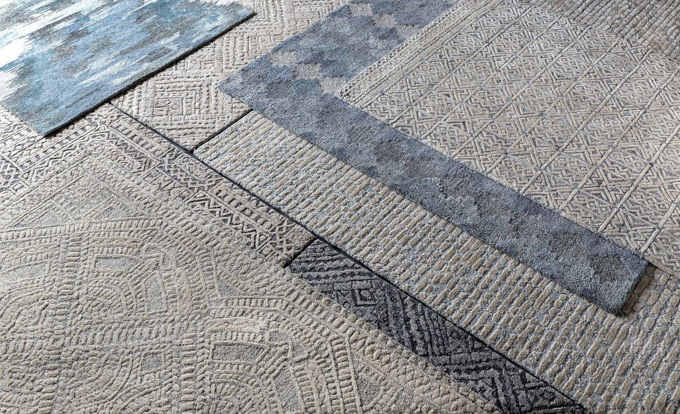Hale Gray&Slate Diamonds Wool&Viscose Rug - Clearance by Boutique Rugs