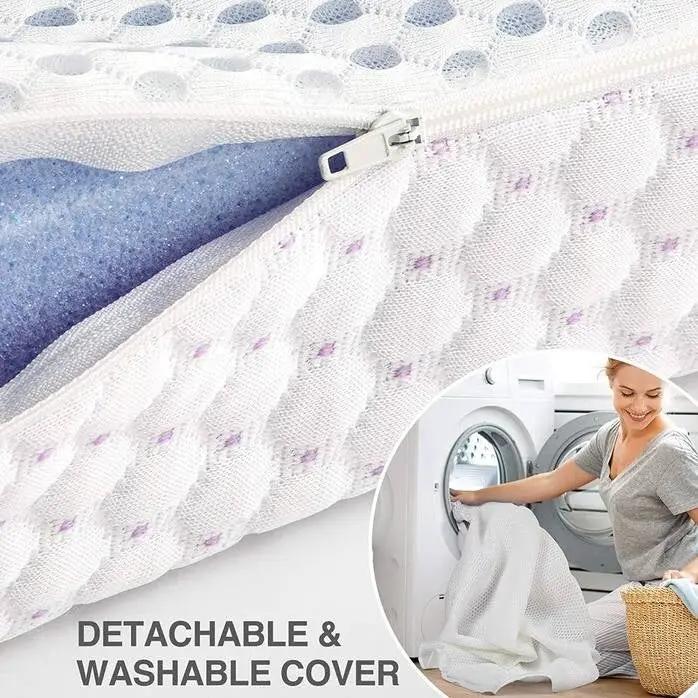 Full size 3-inch Memory Foam Mattress Topper with Removeable Baffle Box Cover by HomePacific
