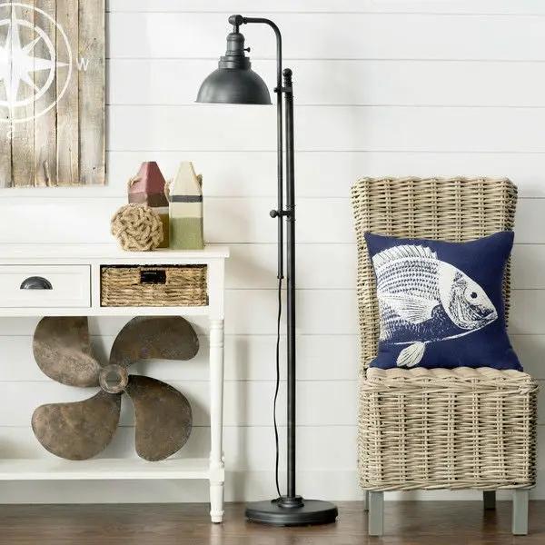 65-inch Tall Floor Lamp Task Light in Distressed Metal Finish by HomePacific