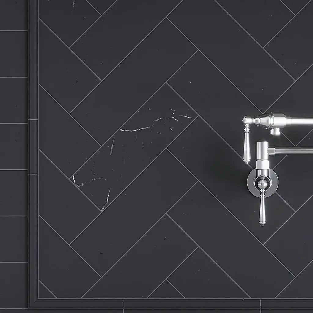 Eastern Black 4x12 Honed Subway Marble Tile (15 pack, 5 sq ft/case) by Apollo Tile