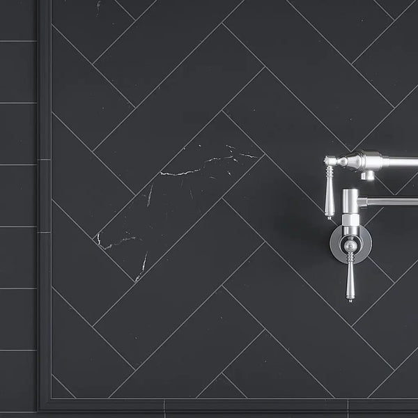 Eastern Black 4x12 Honed Subway Marble Tile (15 pack, 5 sq ft/case)