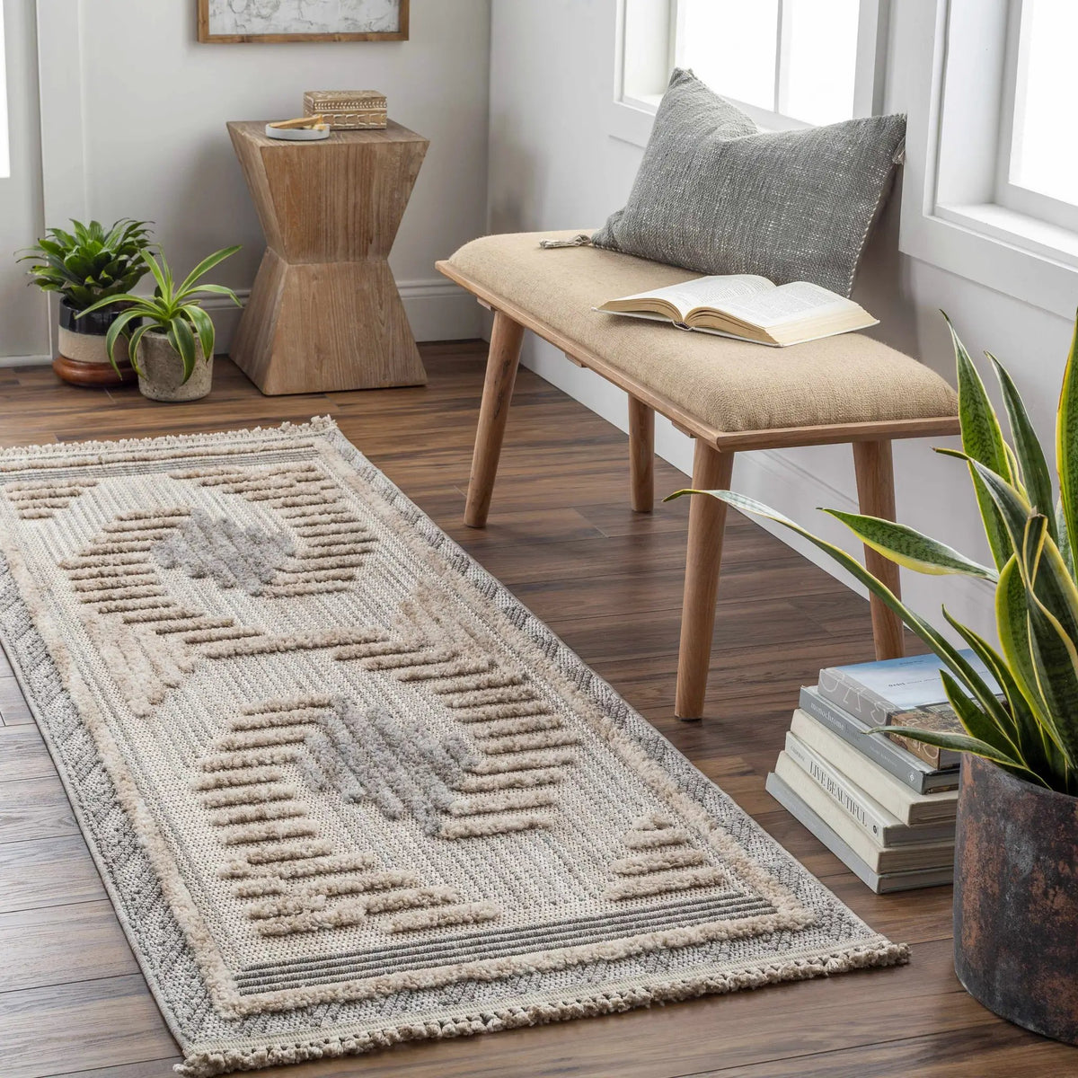 Muricay High-Low Rustic Rug - Clearance, installed in a room 4