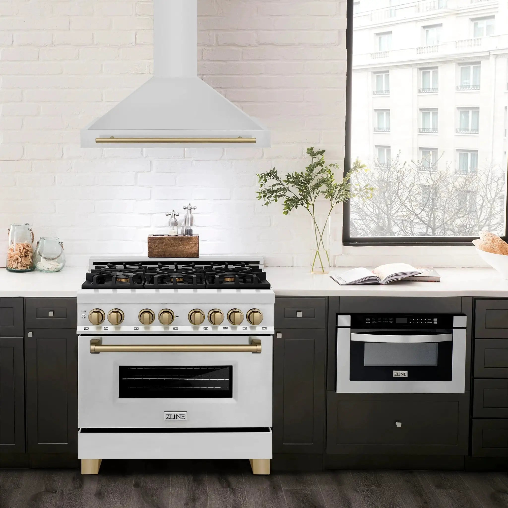 ZLINE 36" Autograph Stainless Wall Range Hood KB4STZ-36-CB by Farmhouse Kitchen and Bath