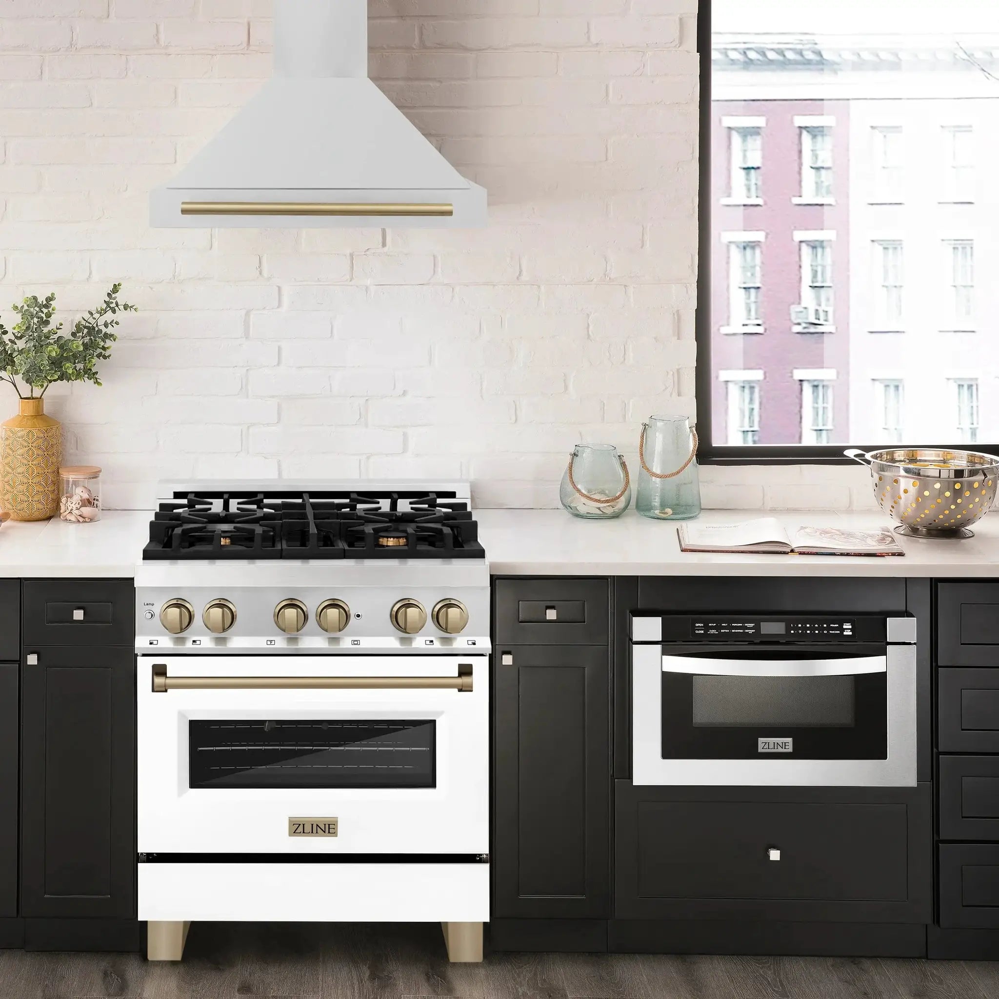 ZLINE 30" Autograph Stainless Wall Range Hood KB4STZ-30-CB by Farmhouse Kitchen and Bath