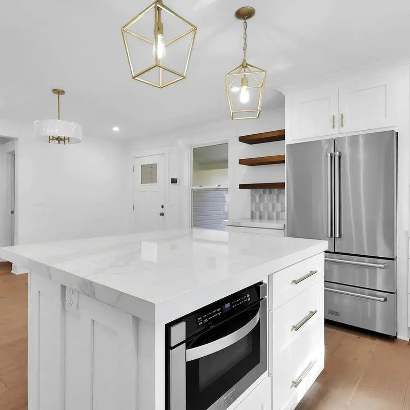ZLINE Kitchen Package Refrigerator, Range , Range Hood , Microwave, Dishwasher 5KPR-RARH48-MWDWV by Farmhouse Kitchen and Bath