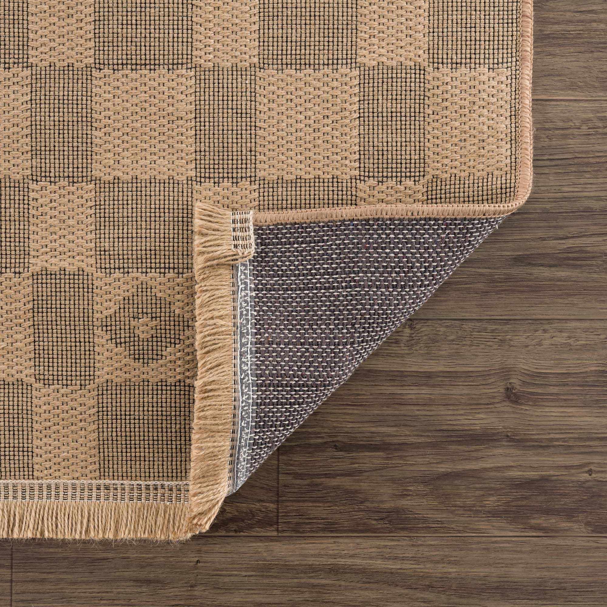 Nairi Checkered Washable Jute Rug by Hauteloom