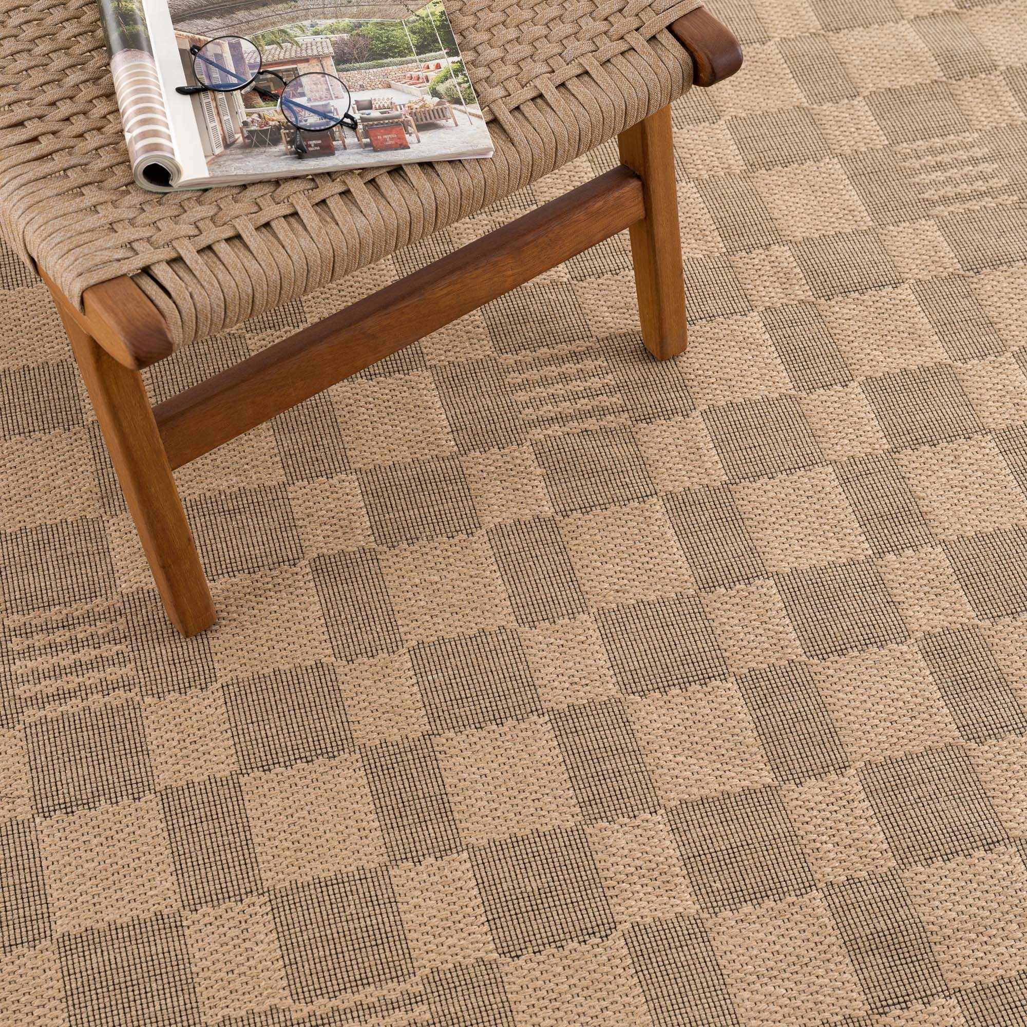 Nairi Checkered Washable Jute Rug by Hauteloom