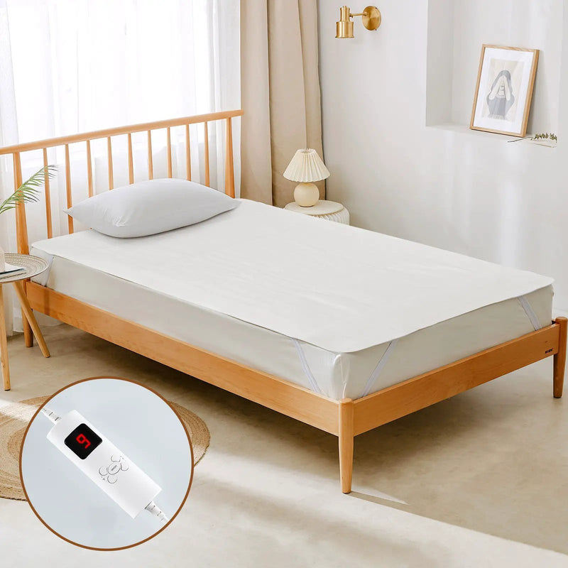 Electric Heated Mattress Pad with Dual Controllers & Auto-Off by DirectDeals