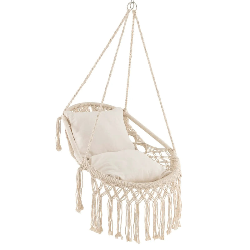 Hanging Hammock Chair with Soft Seat Cushions and Sturdy Rope Chain by DirectDeals