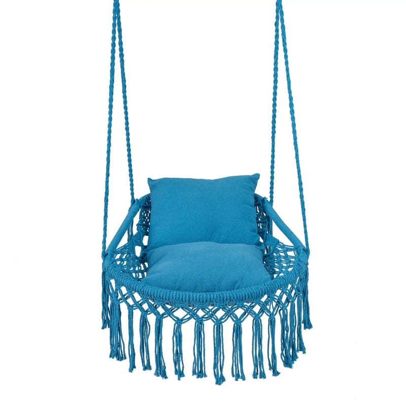 Macrame Swing Chair Hammock Chair with 2 Removable Cushions by DirectDeals