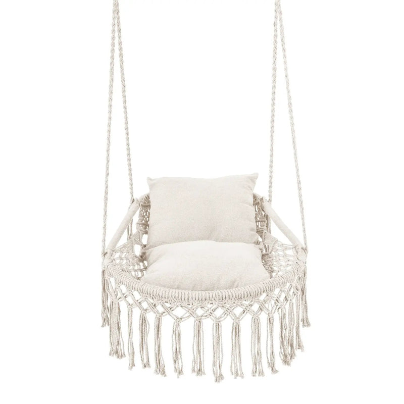 Macrame Swing Chair Hammock Chair with 2 Removable Cushions by DirectDeals