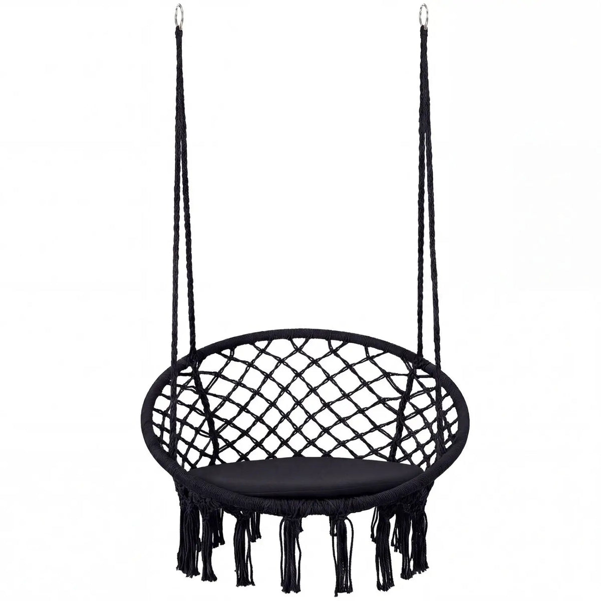 Macrame Swing Chair Hammock Chair with Round Seat Cushion, photo 6 of 32