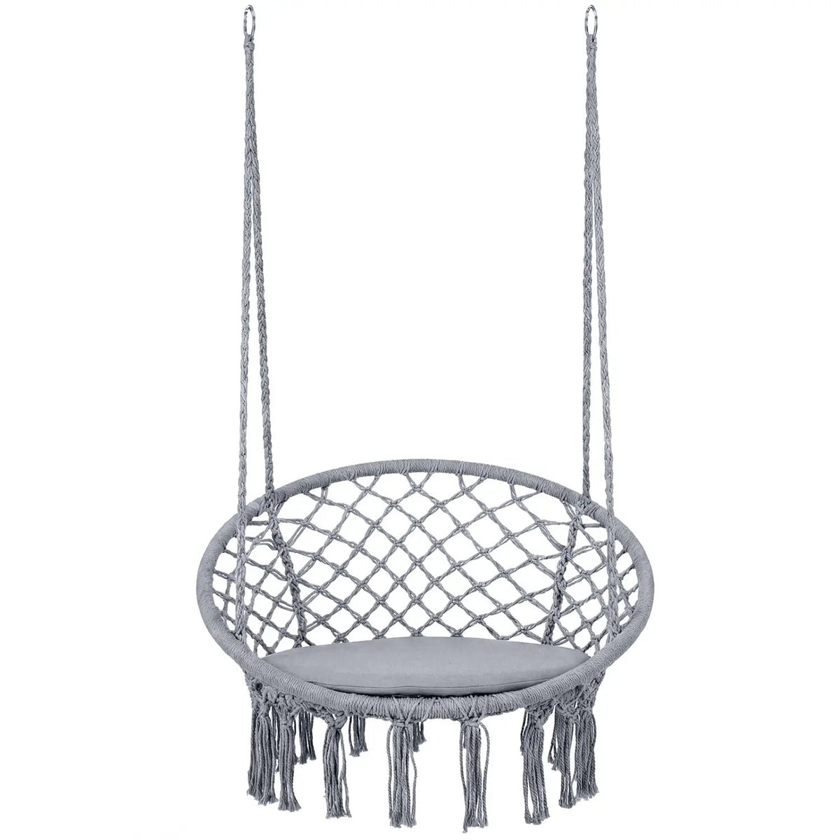 Macrame Swing Chair Hammock Chair with Round Seat Cushion, photo 27 of 32