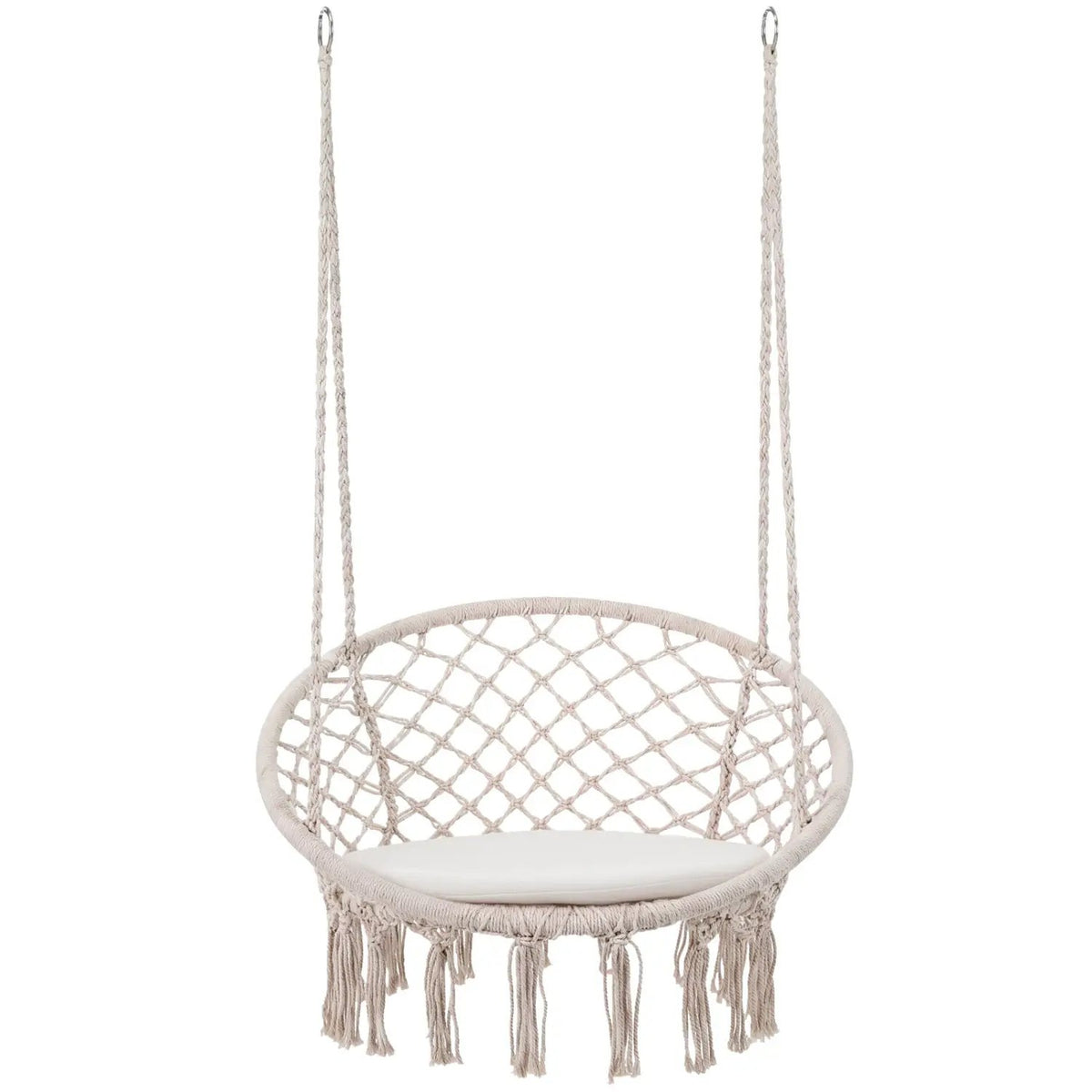 Macrame Swing Chair Hammock Chair with Round Seat Cushion, photo 13 of 32