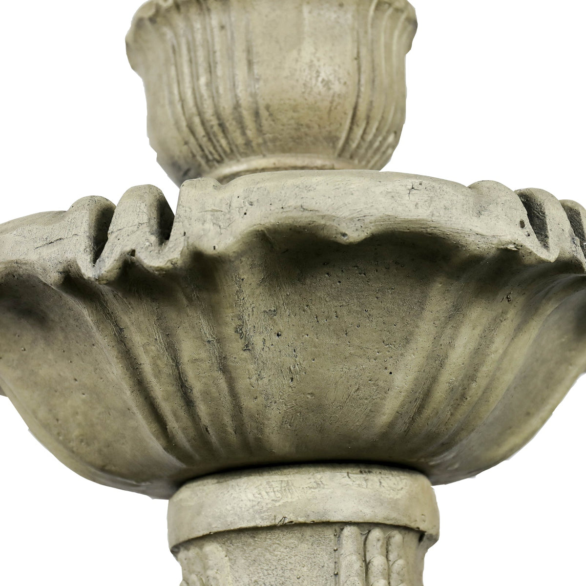 Concrete Water Fountain Pedestal Scalloped 3 Tier, photo 9 of 10