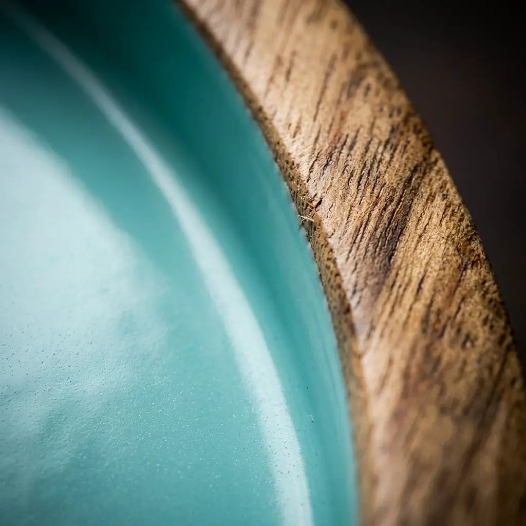 House of Avana Blue Round Mango Wood Platter by House Of Avana