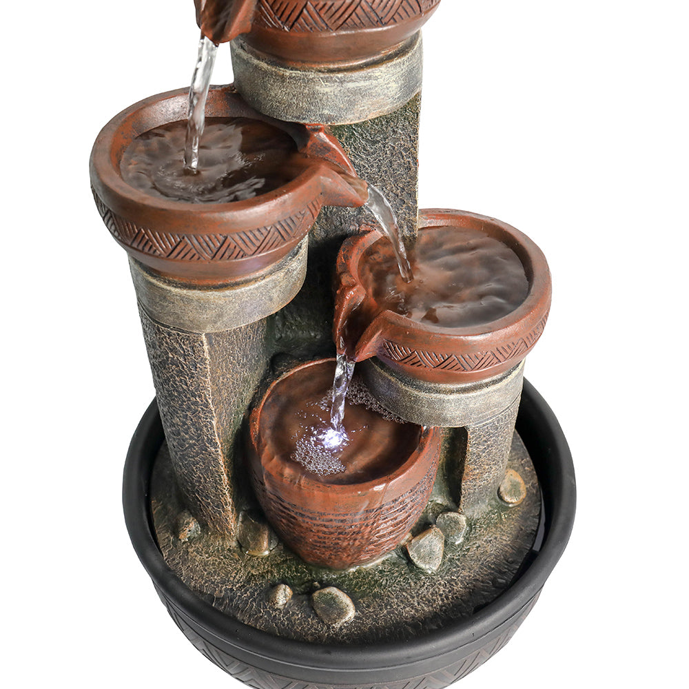 Resin Boho Carved Bowl Tabletop Water Fountain 15 Inch, photo 10 of 10