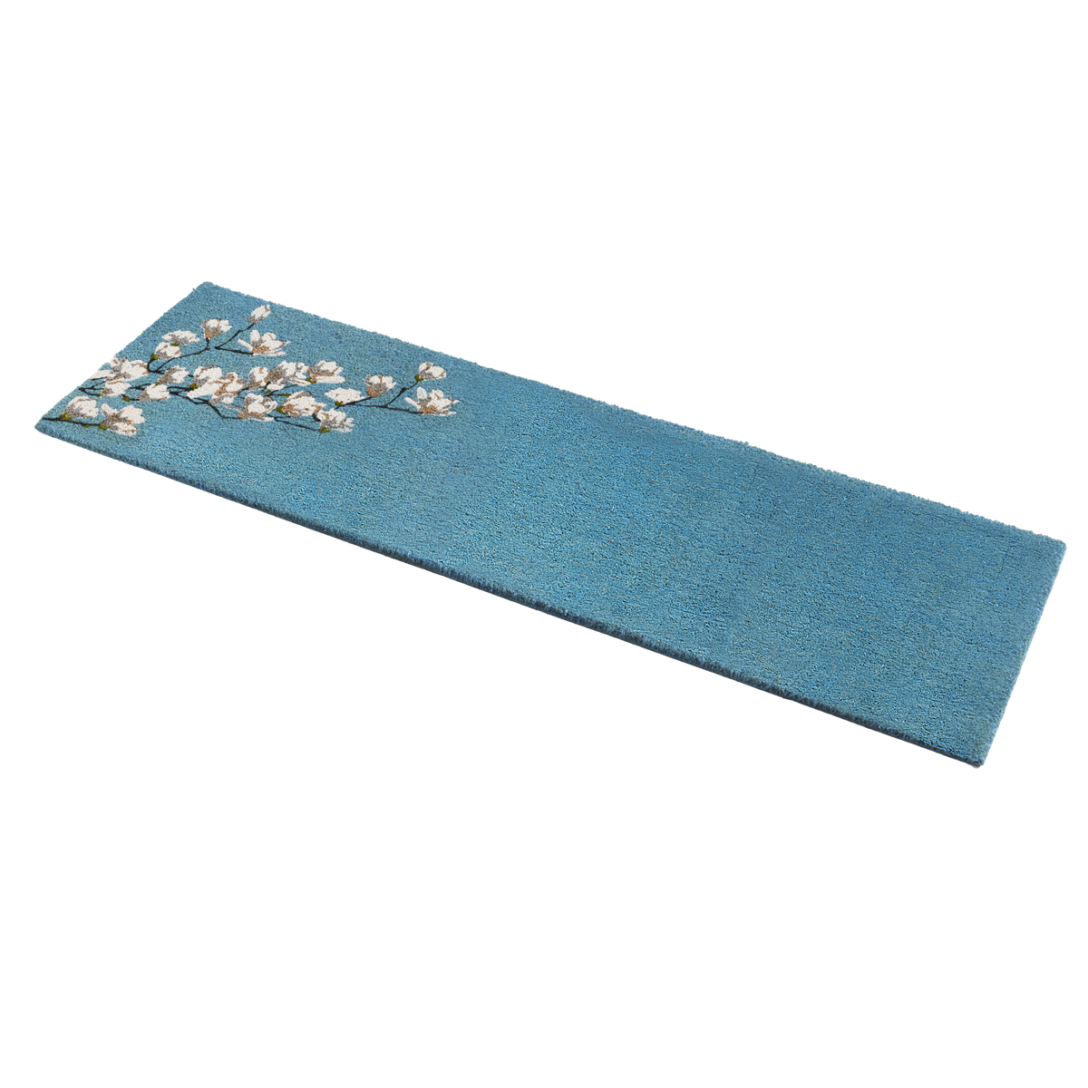 Magnolia Branch - Blue Coir Doormat, photo 9 of 26