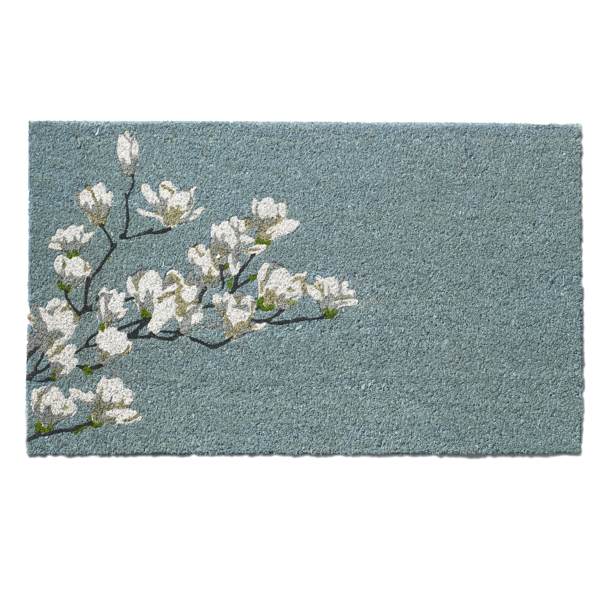 Magnolia Branch - Blue Coir Doormat, photo 5 of 26
