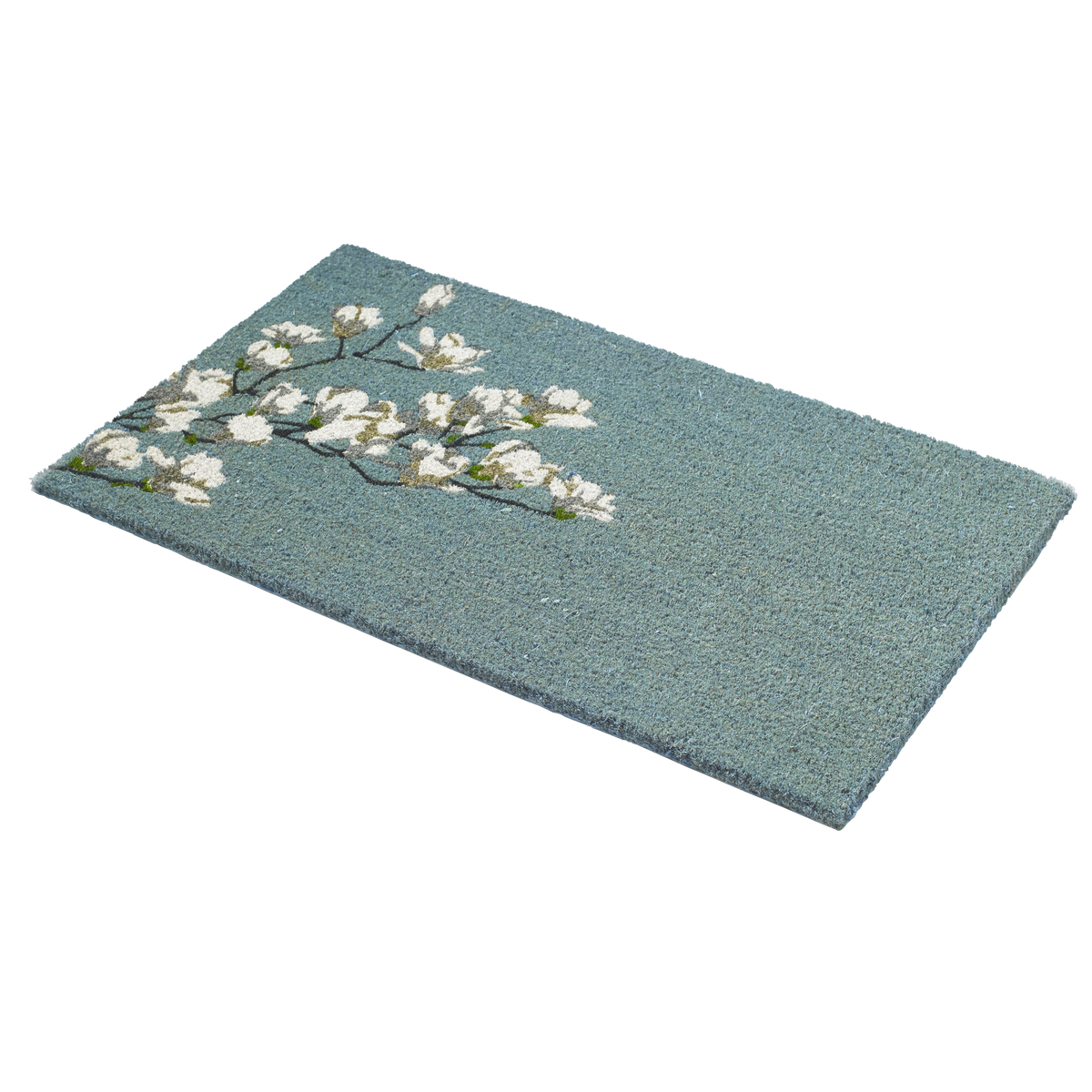 Magnolia Branch - Blue Coir Doormat, photo 6 of 26