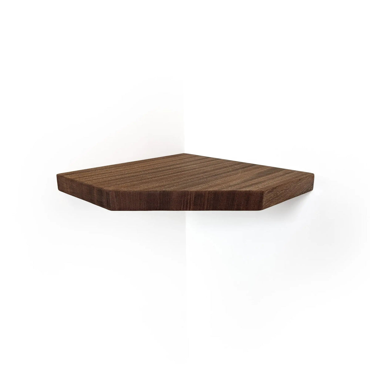Floating Corner Shelf with Straight Edge in Mahogany, photo 10 of 11
