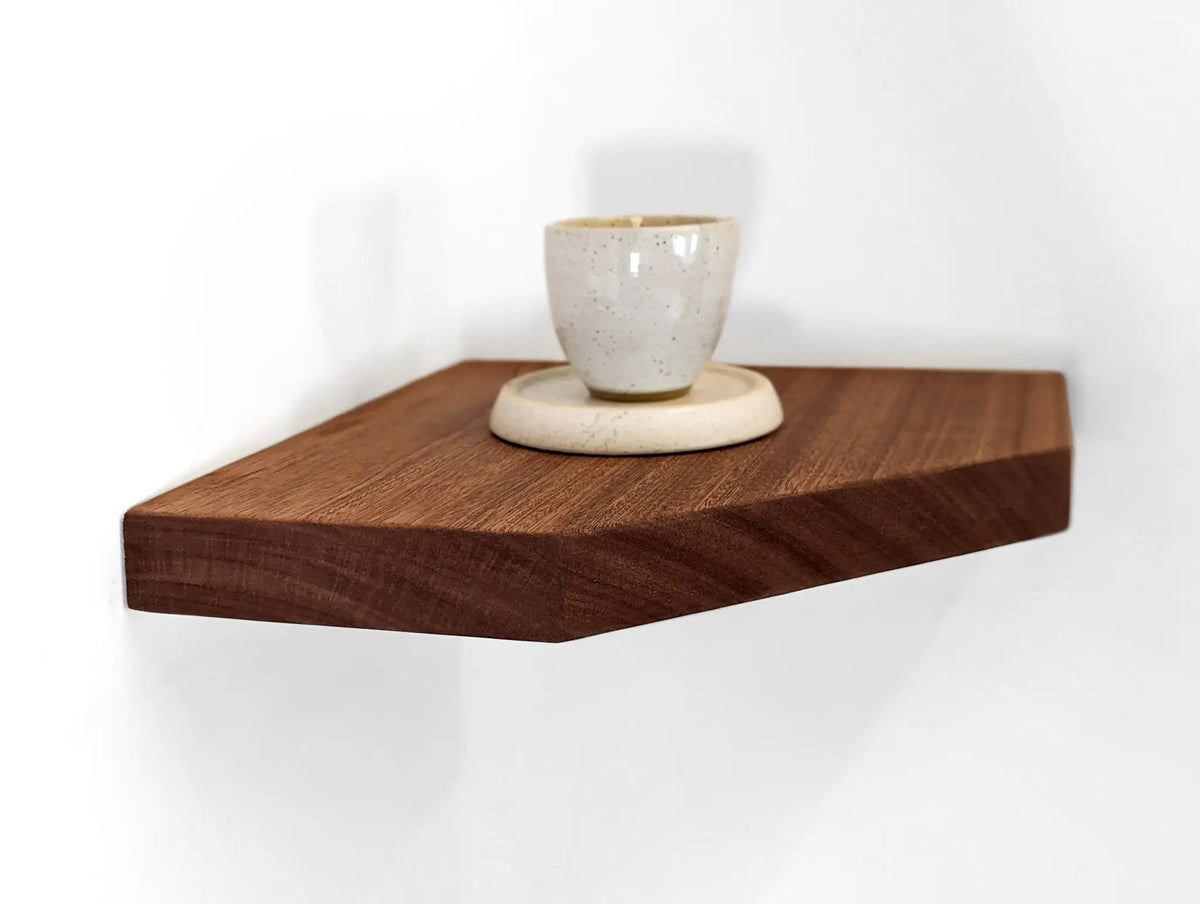 Floating Corner Shelf with Straight Edge in Oak, photo 8 of 11