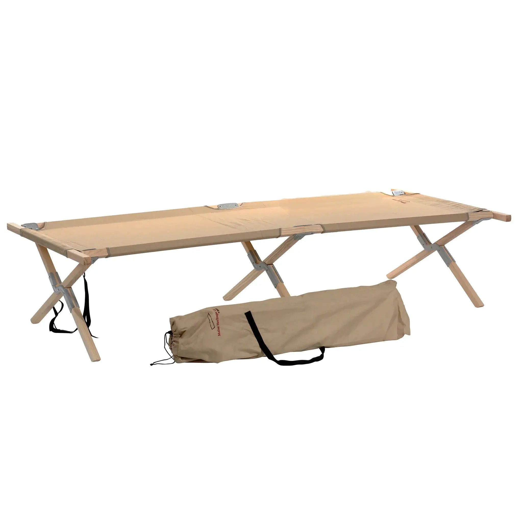 Maine Heritage Cot – Heavy-Duty Wooden Camping Cot with 375 lb Capacity by Outdoor-USA®