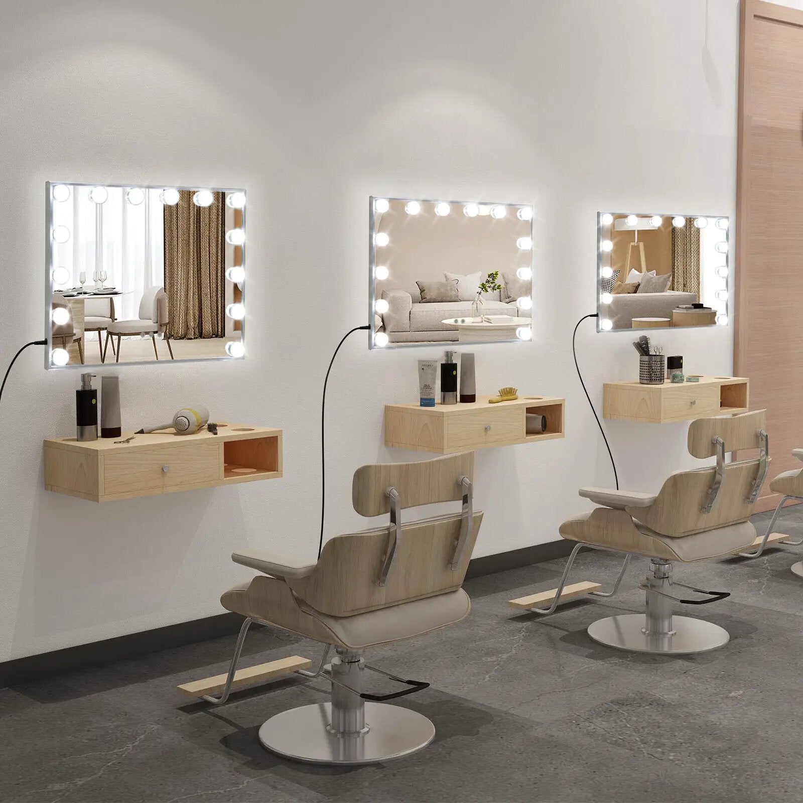 2-in-1 Vanity Mirror with 14 Dimmable LED Bulbs by DirectDeals