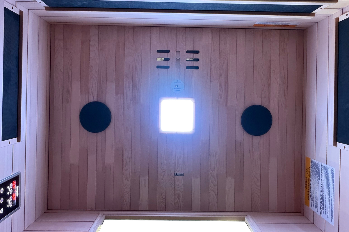 Blisspod | Malmo | All-In-One | Infrared + Red Light Therapy | Premium Sauna | Low EMF | LED Chromotherapy | 2 Person, installed in a room
