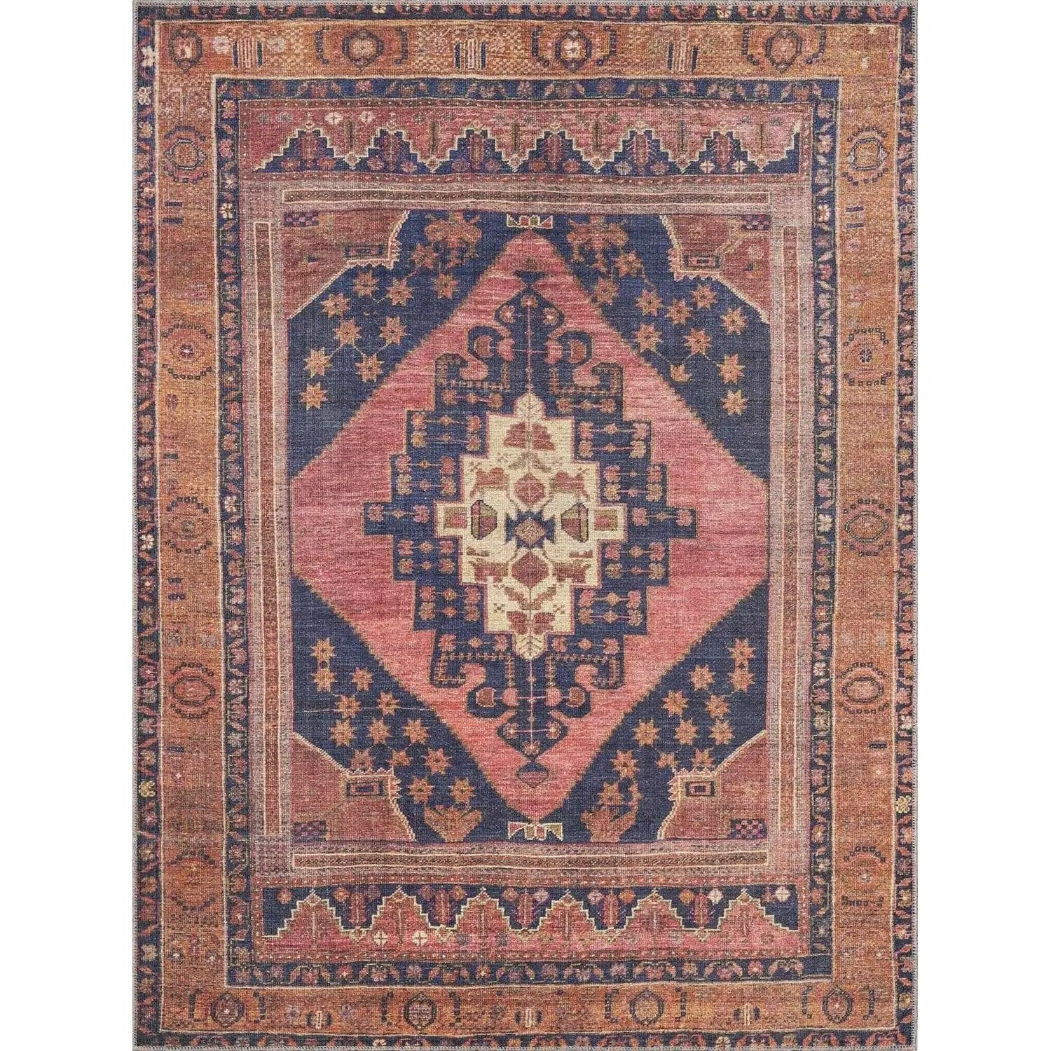 Malamote Vintage Flat Pile Washable Rug by Boutique Rugs