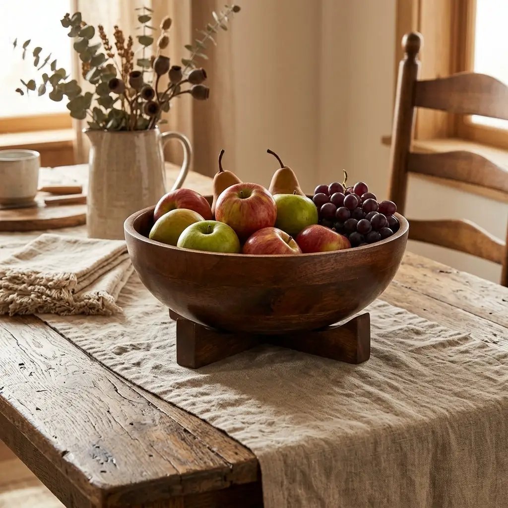 House of Avana Mango Wood Bowl with Stand by House Of Avana
