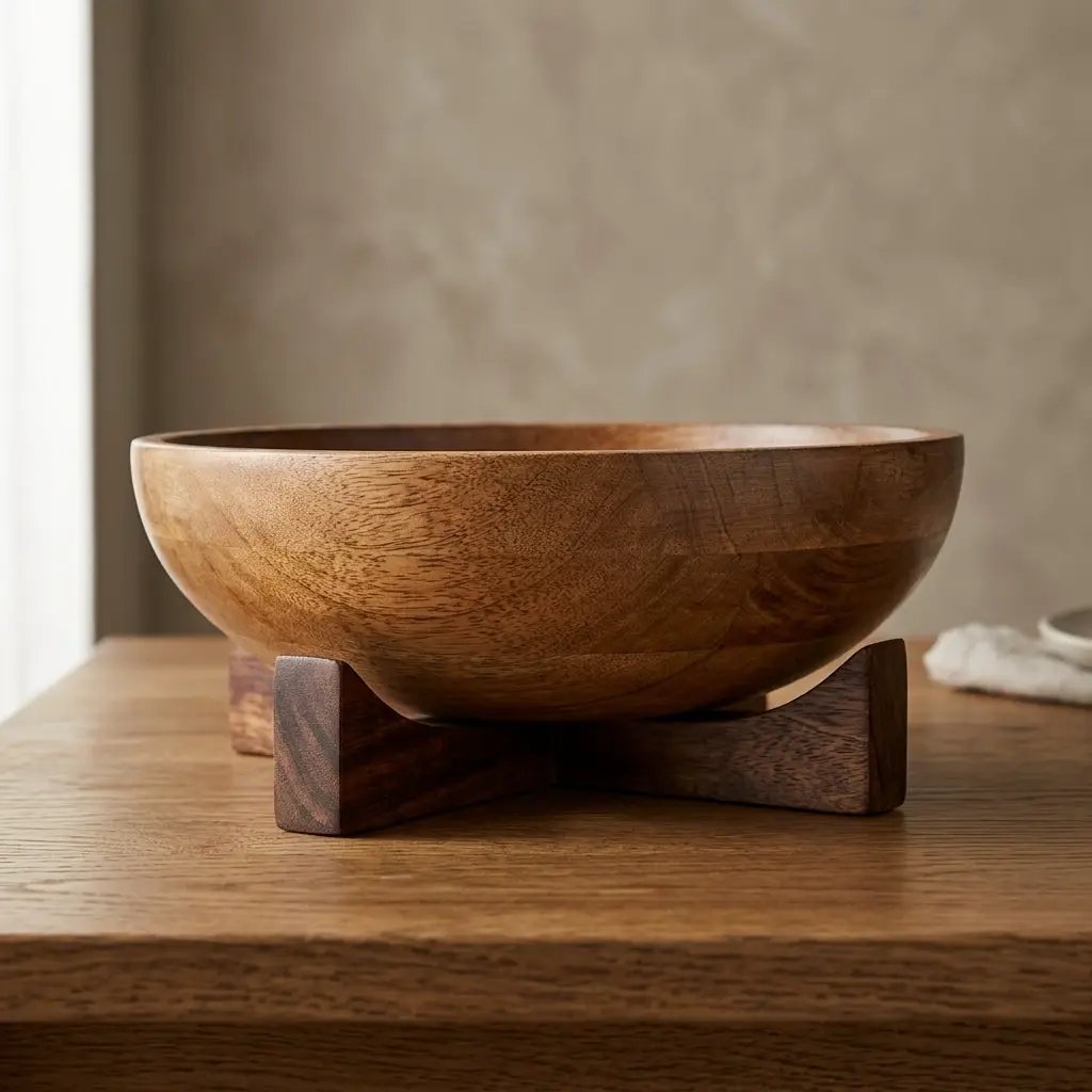 House of Avana Mango Wood Bowl with Stand by House Of Avana
